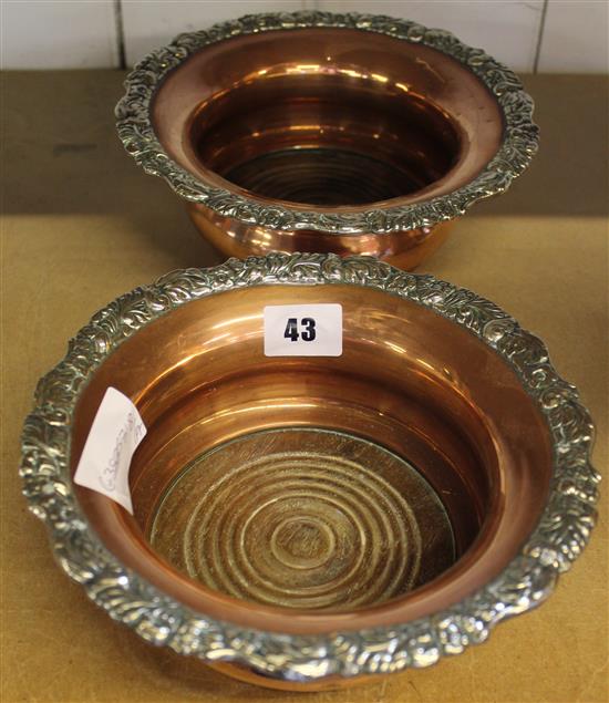 Pair of copper coasters